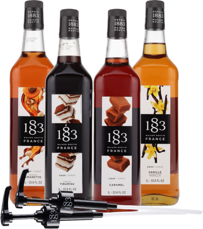 Maison Routin Barista ízcsomag – 4× kóstolócsomag, 2 pumpával