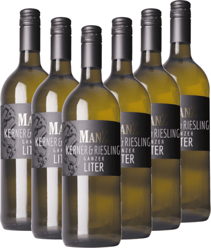 6x Vorteils-Weinpaket Kerner & Riesling ganzer Liter fruchtig - Weingut Manz