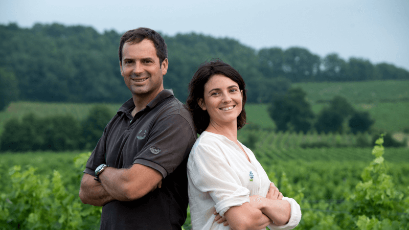 Rachel und Guillaume, Winzer auf Château Peybonhomme Rachel und Guillaume, Winzer auf Château Peybonhomme
