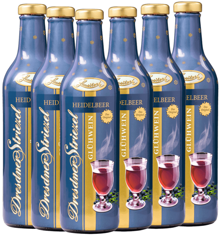 6x Vorteils-Weinpaket Dresdner Striezel Glühwein Heidelbeer - Lausitzer